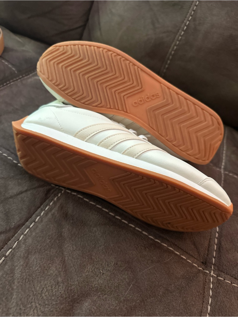 adidas White Gum-Trim Athletic Shoes - Picture 2 of 4